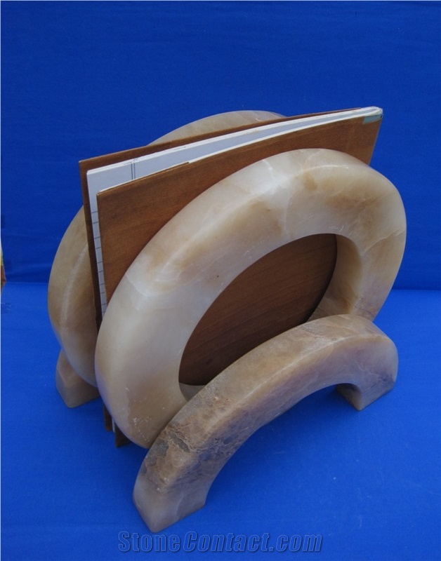 Natural Alabaster Stone Gorgeous Bookends & Book Holders