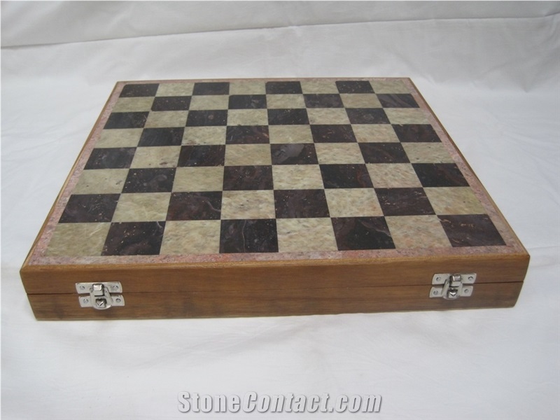 Soapstone Chess Set - Maasai Pieces, Grey India Soapstone