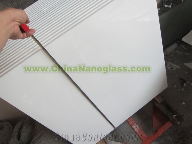 Factory 80x80cm Super White Nano Crystallized Glass Tile