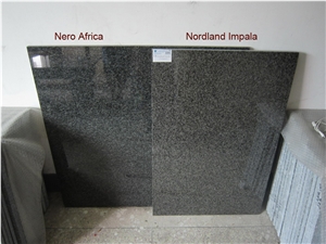 China Black Granite New Nero Africa Nordland Impala Polished Tiles