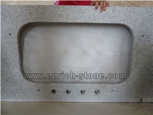 Chinese Light Grey Granite G603 Kitchen Tops with Double Sinks