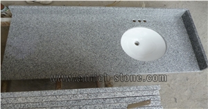 Chinese Light Grey Granite G603 Vanity Tops with Single Sink, G603 Granite Bath Tops