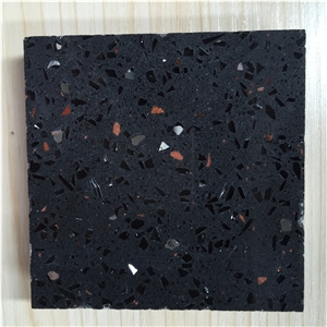 Black Zircon Series Cut to Size Quartz Stone Tiles & Slabs for Multifamily/Hospitality Projects Mainly for Bathroom Vanity Top Kitchen Countertop Standard Slab Sizes 3000*1400mm and 3200*1600mm