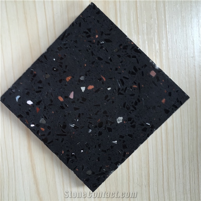 Black Zircon Series Of China Artificial Quartz Stone Tiles & Slabs for Prefab Countertops Your First Kitchen Countertop Options Nonporous Very Hard Surface More Durable Than Granite