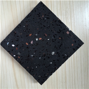 Black Zircon Series Polished Quartz Stone Tiles & Slabs Cut to Size Project for Surfaces and Countertop,Non-Porous and Easy to Clean and Maintain,Top Quality,Normally Produced Size 118*55 and 126*63