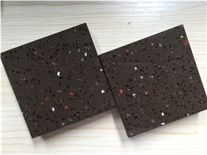 Brown Zircon Series Of Artificial Quartz Stone Slab&Tile Of Low Water Absorption But Cheap Pricing Suitable for Worktop Table Top Projects More Durable Than Granite Thickness 2cm or 3cm