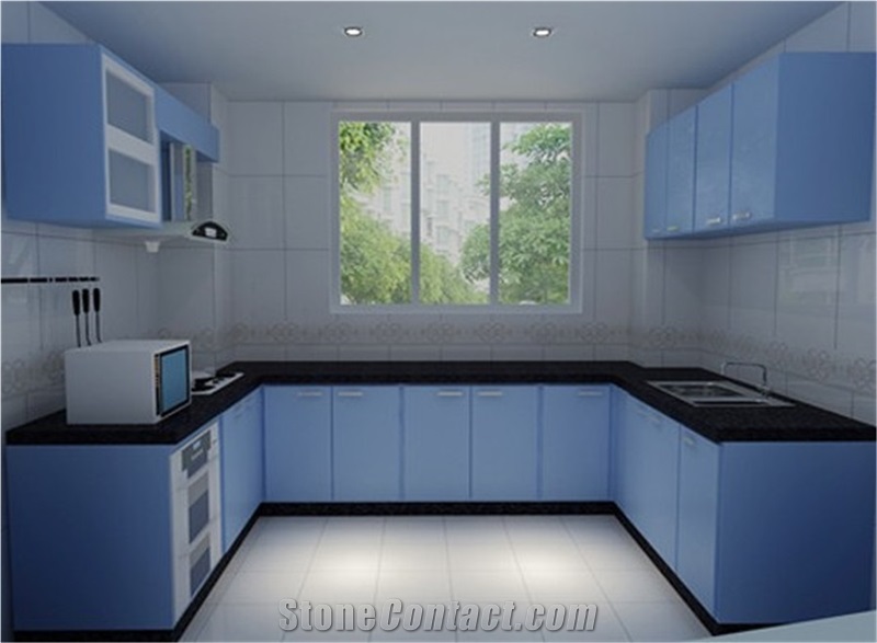 Bst Black Color Quartz Stone Prefabricated Kitchen Countertop with Various Customized Edges Non-Porous and Easy to Clean and Maintain Directly from China Manufacturer at Good Price Thickness 2/3cm