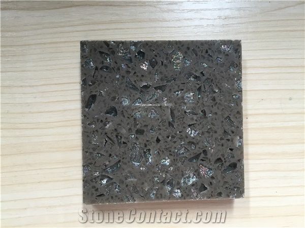 Bst Cut to Size & Prefab Quartz Stone Slabs and Tiles Golden Series F0088 for Kitchen Counter Top Vanity Top with Iso/Nsf Certificate No Radiation Shining Series Normally Produced Slab Size 118*55 and