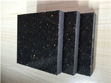 Bst F0082 China Black Quartz Stone Tiles & Slabs Golden Series in Standard Size 3000*1400mm and 3200*1600mm with Thickness 12/15/20/25/30mm More Durable Than Granite,Anti Corruption,Anti Fading,Scratc
