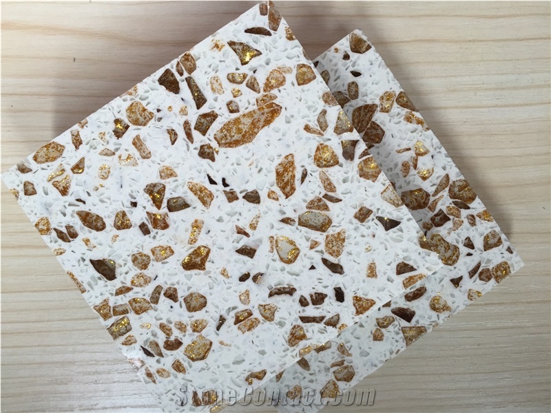 Bst F0086 Quartz Stone Slabs and Tiles,Golden Series Directly from China Manufacturer at Cheap Price More Durable Than Granite Thickness 2cm or 3cm