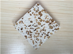 Bst F0086 Quartz Stone Slabs and Tiles Golden Series Kitchen Counter Top Vanity Top Table Top Design More Durable Than Granite Thickness 2cm or 3cm with High Gloss and Hardness