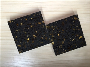 Building Material Engineered Black Golden Series Quartz Stone Non-Porous Surface and Unique Blend Of Beauty and Easy Care for Multifamily/Hospitality Projects