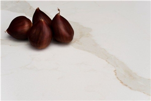 Calacatta Gold Solid Surface Countertop with Bright Surface Non-Porous Standard Sizes