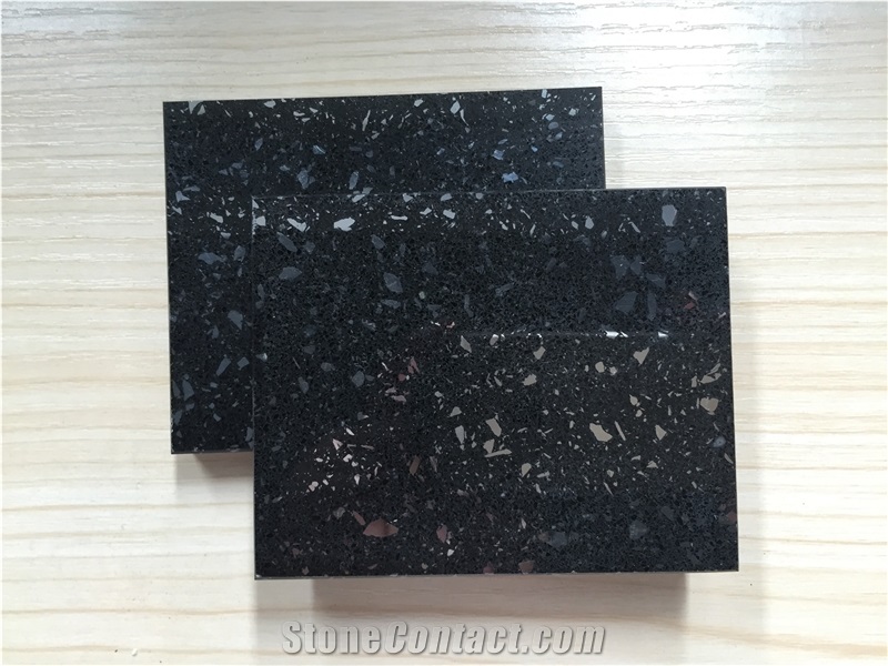 China Black Engineered Corian Stone with Zircon Series,Resistant to Stains,Heat and Scratches for Multifamily/Hospitality Projects,Combines Performance and Design for Flooring&Walling&Countertop