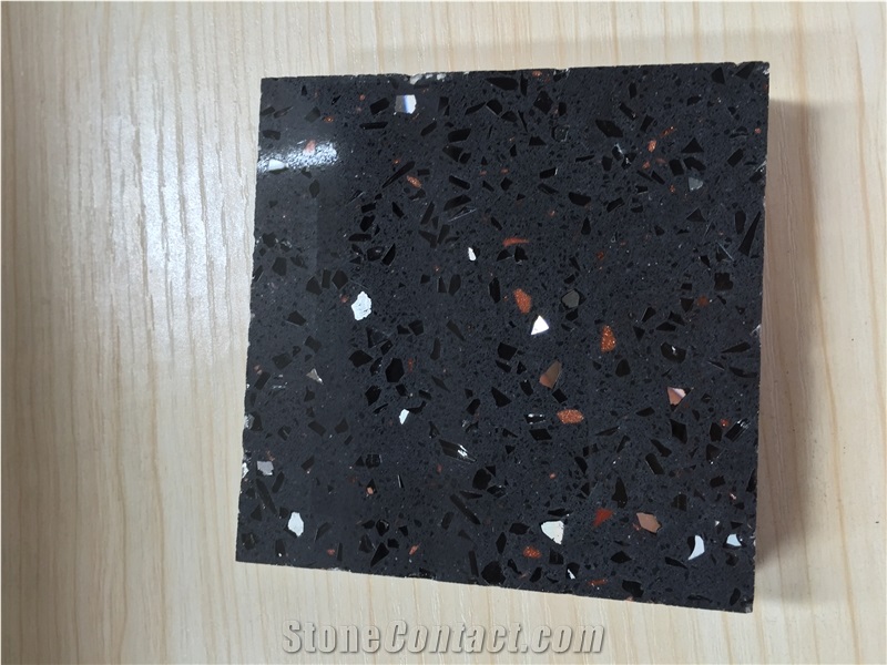 China Black Zircon Engineered Corian Stone Slabs & Tiles,Resistant to Stains,Heat and Scratches for Multifamily/Hospitality Projects,Combines Performance and Design for Flooring&Walling&Countertop