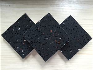 China Black Zircon Engineered Corian Stone Slabs & Tiles,Resistant to Stains,Heat and Scratches for Multifamily/Hospitality Projects,Combines Performance and Design for Flooring&Walling&Countertop