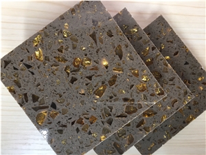 China Brown Golden Series Quartz Stone Slabs & Tiles,Normally Produced Size 118*55 and 126*63,For Vanity Surround,Round Table Top,Kitchen Countertop,Top Quality and Service,More Durable Than Granite