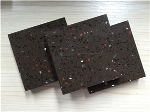 China Brown Zircon Series Quartz Stone Slab,Normally Produced Size 118*55 and 126*63,For Vanity Surround,Round Table Top,Kitchen Countertop,Top Quality and Service,More Durable Than Granite