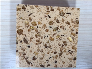 China Golden Series Engineered Corian Stone Slab,Resistant to Stains,Heat and Scratches for Multifamily/Hospitality Projects,Combines Performance and Design for Flooring&Walling&Countertop