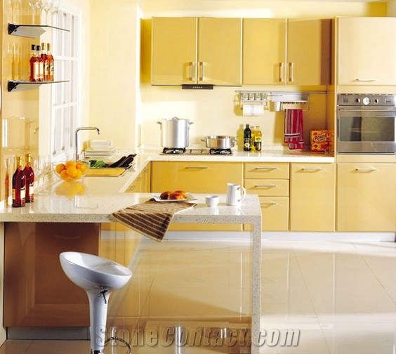 China Pure White Corian Quartz Stone Prefabricated Kitchen Countertop Solid Surface with Various Customized Edges Non-Porous More Durable Than Granite Directly from China Manufacturer at Good Price