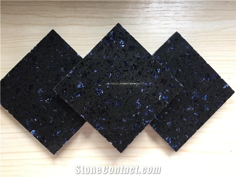 Experienced Supplier Of Artificial China Black Quartz Stone Tiles & Slabs, Golden Series Bst F0083 Kitchen Countertop in Custom Design,Normally Produced Sizes 118*55 Inch and 126*63 Inch