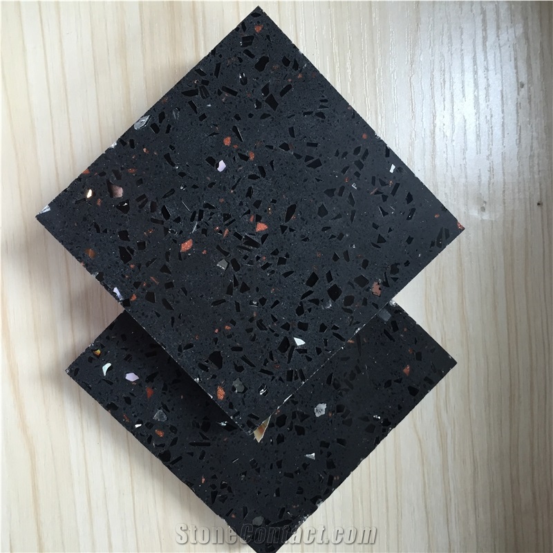 Export-Oriented Wholesaler Of Man-Made China Black Quartz Stone Tiles & Slabs,More Durable Than Granite,Thickness 2/3cm with the Perfect Final Touch,A Great Fit for Multifamily/Hospitality Projects
