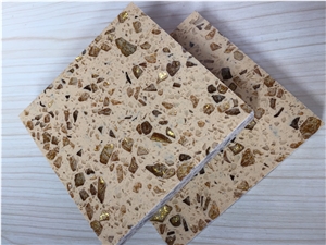 Golden Series Polished Quartz Stone Cut to Size Project for Surfaces and Countertop,Non-Porous and Easy to Clean and Maintain,Top Quality,Normally Produced Size 118*55 and 126*63