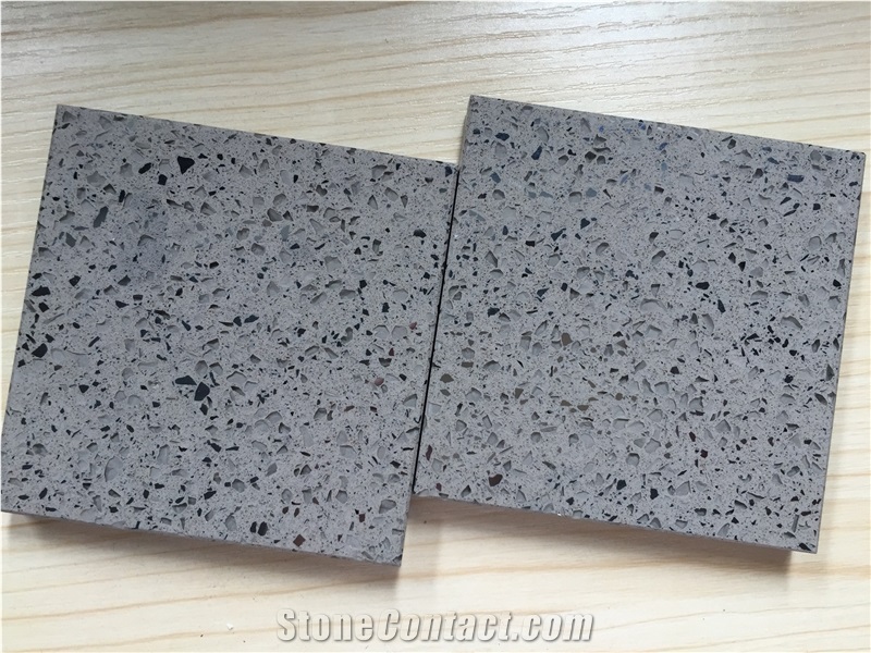 Grey Zircon Series Quartz Stone with Bright Surface,Various Colors Kitchen Countertop in Custom Design,Easy Wipe,Easy Clean,Normally Produced Size 118*55 and 126*63