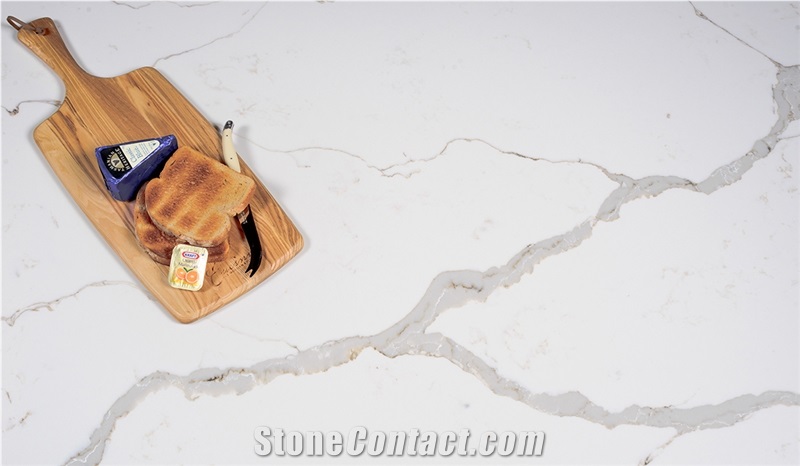 Luxury Interior Design Of Calacatta White Quartz Stone Slabs & Tiles,Materials Supplier at Competitive Pricing Standard Slab Size 118*55 and 126*63 More Durable Than Granite Thickness 2/3cm
