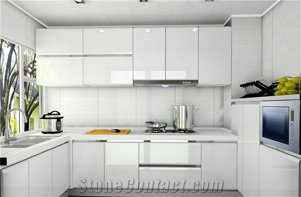 Luxury Interior Design Of Pure White Quartz Stone Non Porous