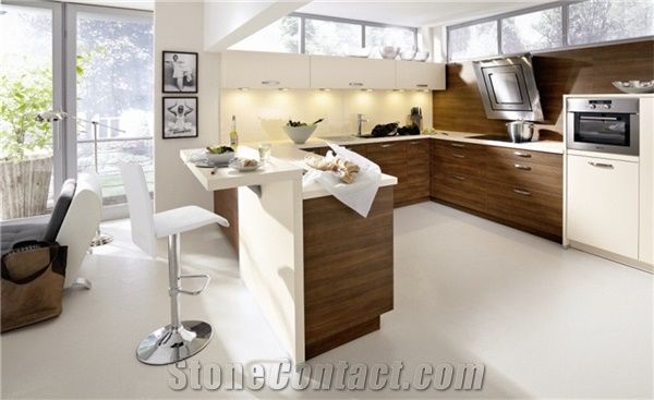 Luxury Interior Design Of Pure White Quartz Stone Non Porous