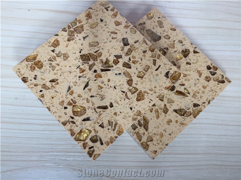 Man-Made Quartz Stone Slabs and Tiles with High Hardness and High Compression Strength for Kitchen Countertop and Bathroom Vanity Top Directly from China Manufacturer More Durable Than Granite