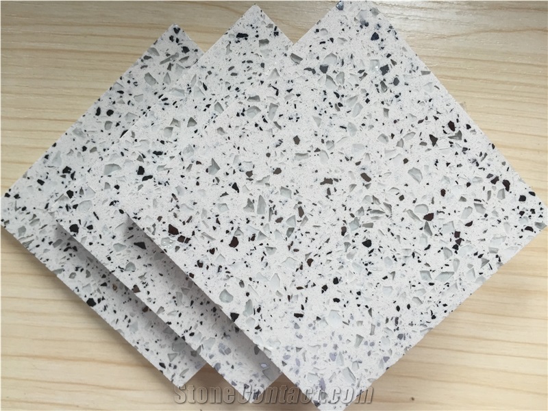 Multifamily&Hotel Quartz for Cut to Size Project Like Counter Top,Tabletop,Floor and Wall Polished Quartz Surfaces Zircon Series Slab Sizes 126 *63 and 118 *55,More Durable Than Granite