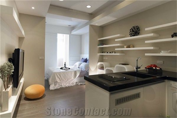 Noble Black Quartz Stone Solid Surface Countertop Non-Porous and Easy to Clean and Maintain Directly from China Manufacturer with Iso/Nsf Certificate at Good Price with Thickness 20/25/30mm, Black Qua