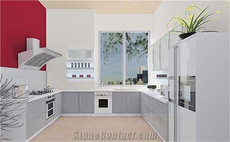Noble White Color Quartz Stone Kitchen Countertop with a Sensitive Elegance Directly from China Manufacturer More Durable Than Granite Non-Porous, Anti-Acid Widely Used in Public Place Projects