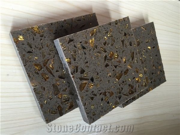 Professional and Experienced Wholesaler Of China Brown Quartz Stone Tiles & Slabs with Bright Surface,Brown Golden Series Of Bst F0085 Kitchen Countertop in Custom Design,Easy Wipe,Easy Clean,Top Qual