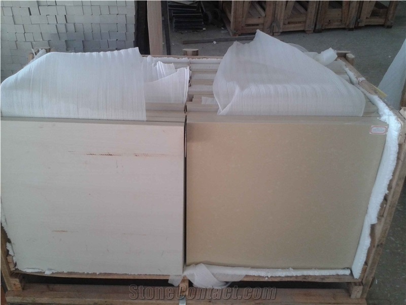 Quartz Stone Countertop Beige Color Of Marble Imitation with Bright Solid Surface
