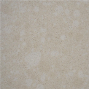 Quartz Stone Countertop Beige Color Of Marble Imitation with Bright Solid Surface
