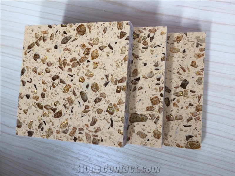 Quartz Stone for Customized Surfaces Like Kitchen Countertop and Bathroom Vanity Tops Including Stain,Scratch and Water Resistance More Durable Than Granite