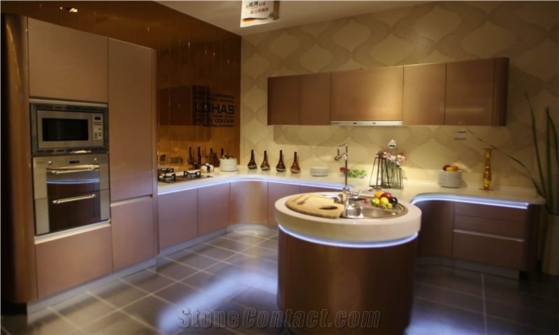 Quartz Stone Prefabricated Kitchen Countertop Solid Surface with Various Customized Edges Directly from China Manufacturer at Good Price More Durable Than Granite