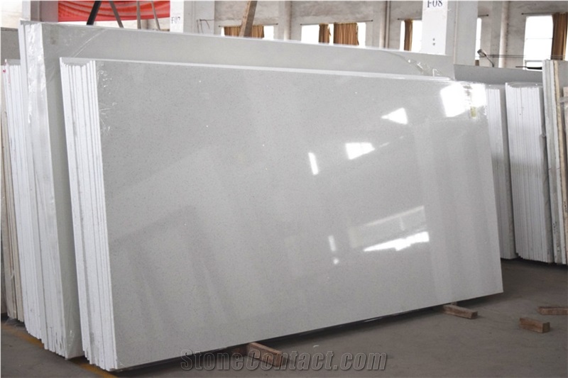 Solid Color Quartz Stone Countertop with Bright Surface Directly from China Manufacturer at Good Price More Durable Than Granite