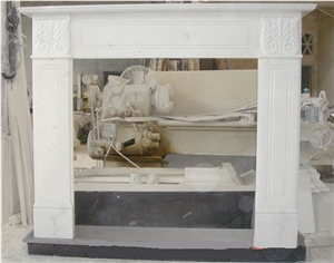 Guangxi White Marble Fireplace,White Marble Fireplace Mantel