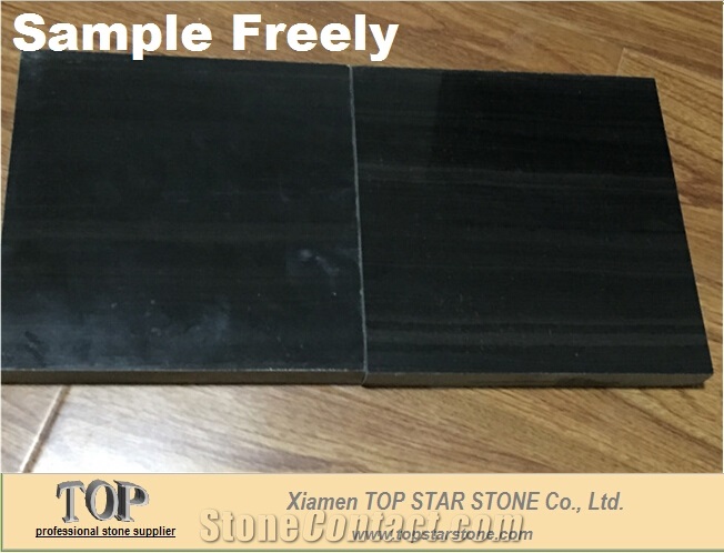 High Polished Imperial Black Wood Vein Marble Floor Tiles, China Black Wood Vein Marble