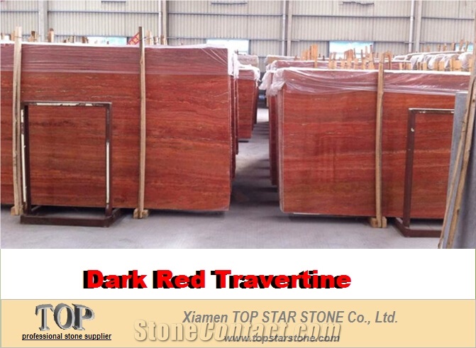 Polished and Filled Travertino Madera Travertine Slabs & Tiles, Spain Red Travertine