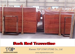 Polished and Filled Travertino Madera Travertine Slabs & Tiles, Spain Red Travertine