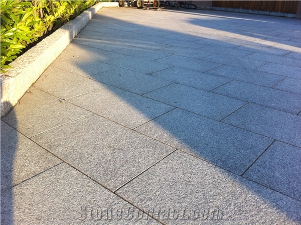New G603 Granite Slabs & Tiles,Light Grey Granite Palaza Floor Flamed Surface Paving Tiles