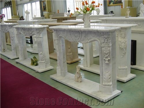 White Marble Pop Fireplace Surround