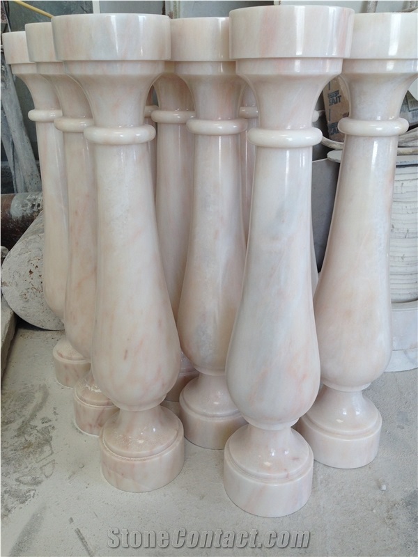 Rosa Aurora Marble Columns, Pink Marble Columns