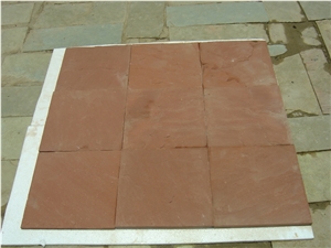 Agra Red Sandstone Polished Tiles & Slabs, Floor Tiles, Wall Covering Tiles