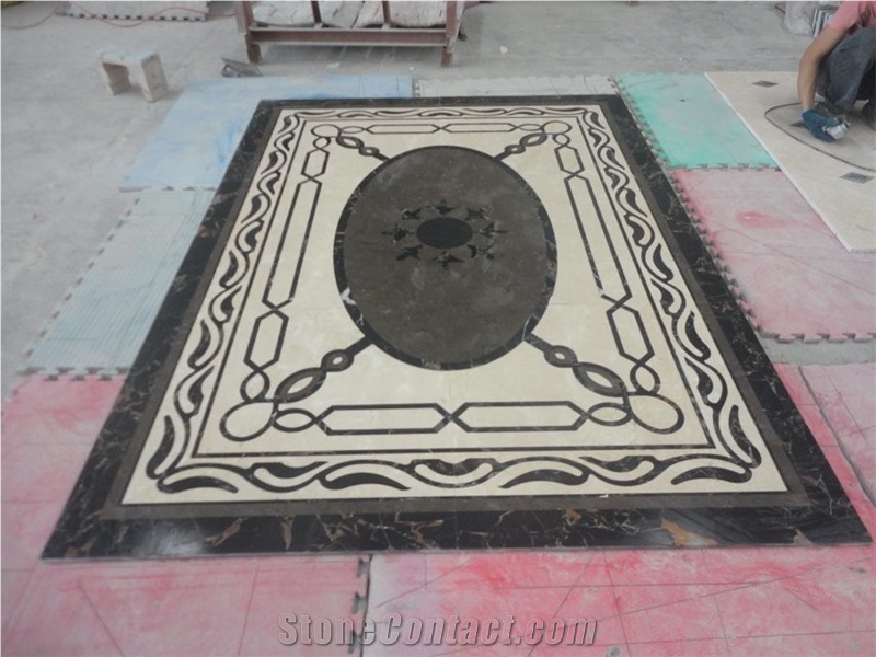 China Multicolor Marble Water Jet Medallion,Round Medallions Bulding Decration